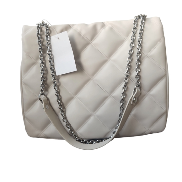 H&M Quilted Shoulder Bag Woman Beich - Picture 5 of 5